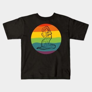 Pride flag and line art Kids T-Shirt